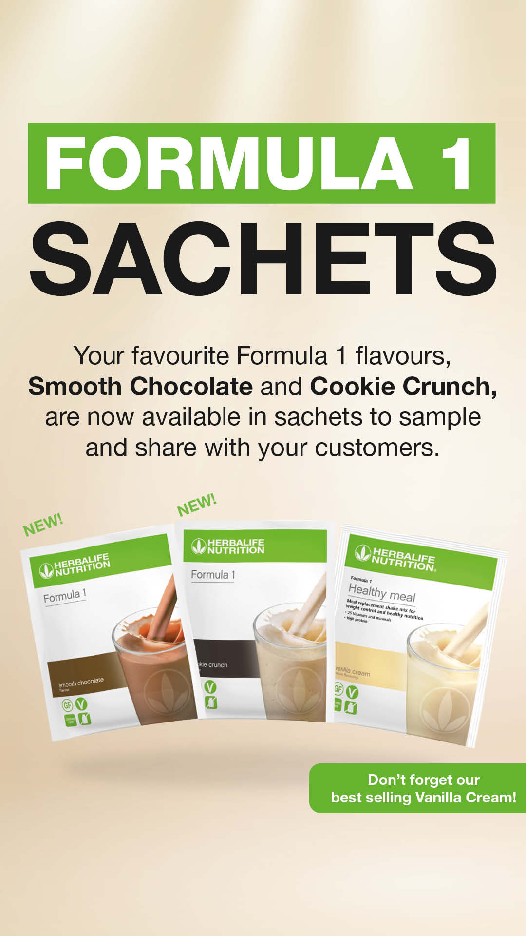 Formula 1 Protein Shake Pack of 7 sachets (various flavors)