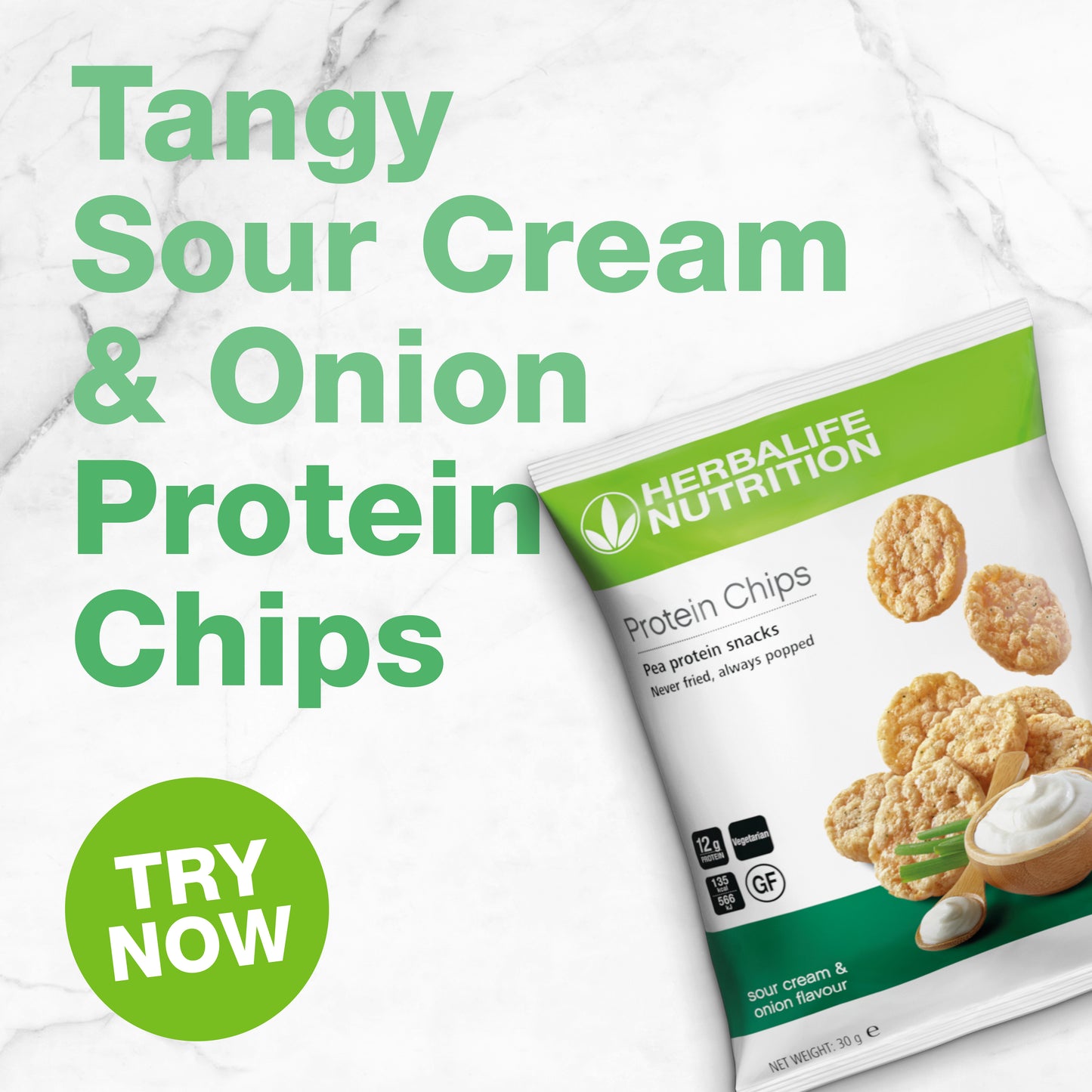 Protein Chips Sour Cream & Onion 10 x 30 g