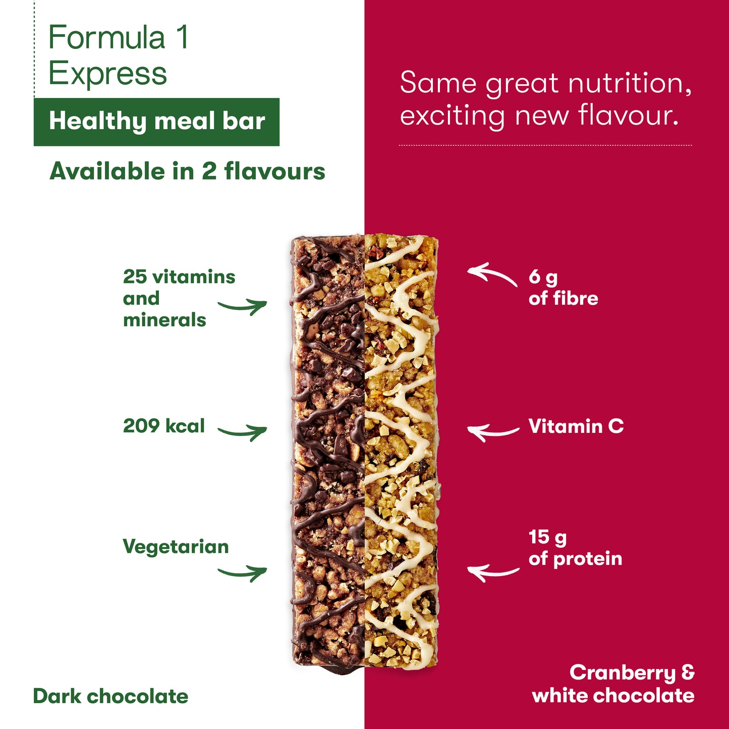 Formula 1 Express Healthy Meal Bars Cranberry & White Chocolate 7 bars per box