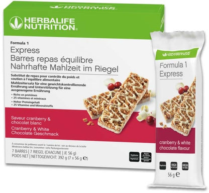 Formula 1 Express Healthy Meal Bars Cranberry & White Chocolate 7 bars per box